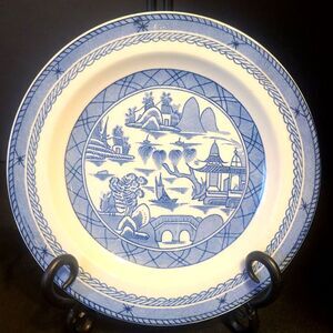 Woods Ware‎ Enoch Ralph Canton Plate Blue White Asian Inspired Decor